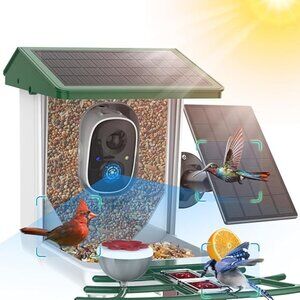 NIB MaxiViz Store Smart Bird Feeder with Camera & Dual Solar Panel